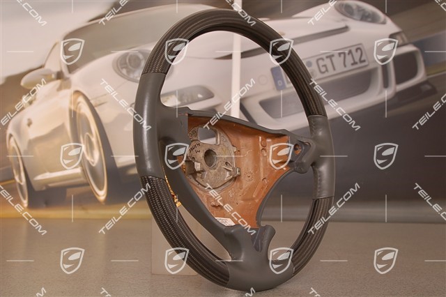 CARBON steering wheel, for vehicles with multifunction, stone grey