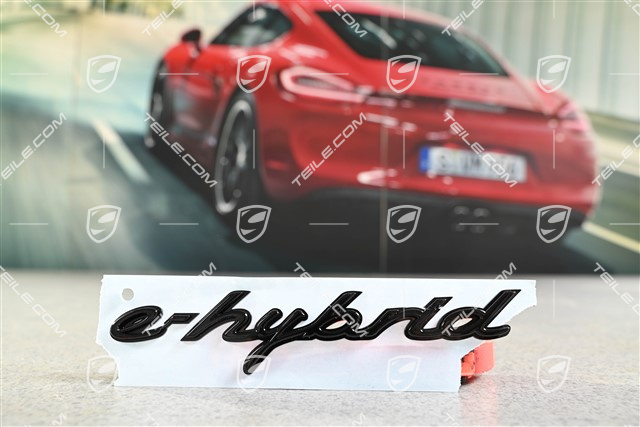 "e-hybrid" logo, Lateral, High Gloss Black, L