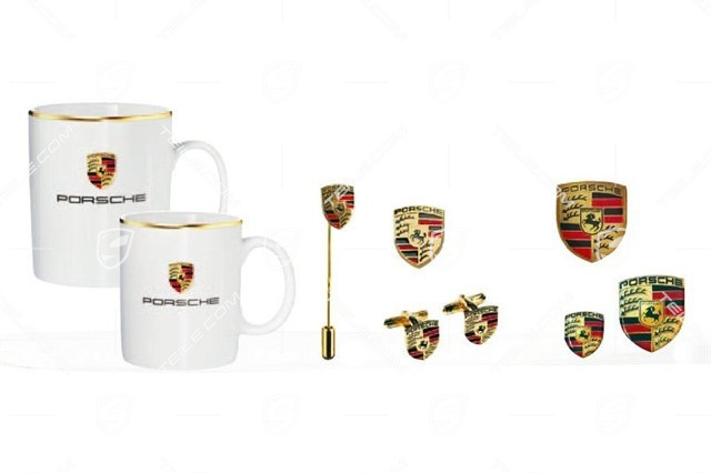 Mug with metallic crest print Porsche 0,4 l