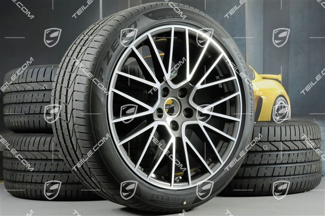 21" koła letnie Cayenne RS Spyder, komplet, felgi 9,5J x 21 ET46 + 11,0J x 21 ET49 + opony letnie Pirelli P Zero 285/40 R21 + 315/35 R21
