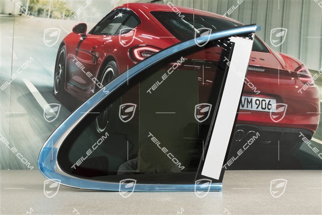 Side window with moulding, aluminium package Chrom look, Dark tinted, R