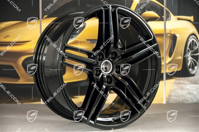 19-inch wheel rim Macan Design, 9J x 19 ET21, black high gloss