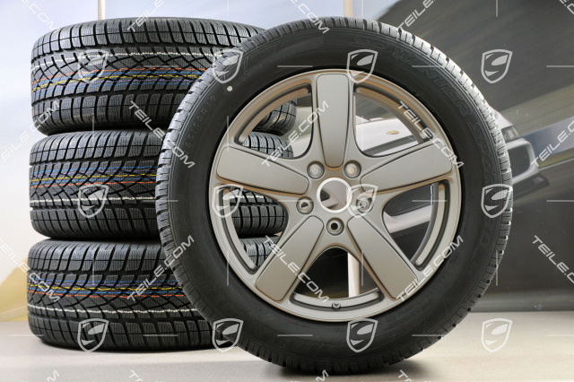 19" winter wheels set Cayenne Sport Classic, rims 8,5J x 19 ET59 + Dunlop winter tires 265/50 R19, Platinum (semigloss), without TPM