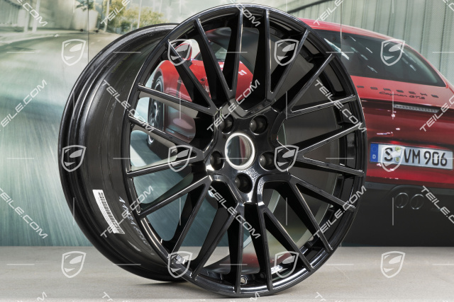 21-inch wheel rim set Cayenne RS Spyder, 11J x 21 ET58 + 9,5J x 21 ET46, black high gloss