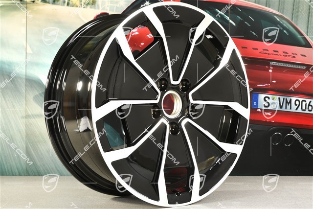 20-inch wheel rim Taycan Turbo Aero Design, 9J x 20 ET54, black high gloss + glossy Surface