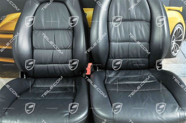 Seats, manual adjustable, leather, Metropole blue, Draped, set (L+R)