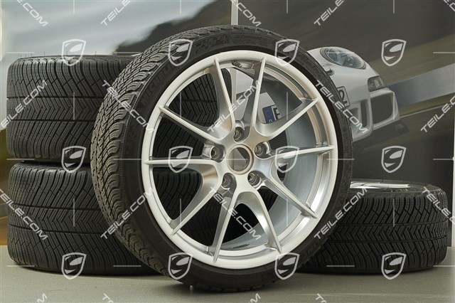 20" Carrera S (III) Winterräder Satz, Felgen 8,5J x 20 ET51 + 11J x 20 ET52 + Michelin Winterreifen 245/35 ZR20 + 295/30 ZR20 (DOT/Bj. 2014), mit RDK-Sensoren