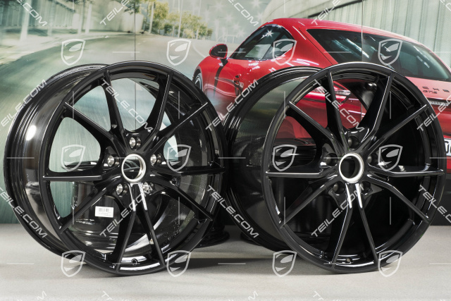 20-inch Carrera S (IV) wheel rim set, rims 8,5 J x 20 ET49 + 11,5 J x 20 ET76, in black (high gloss)