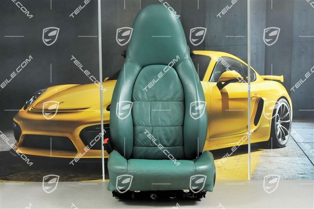 Seat, el. adjustable, heating, leather, Nephrite green, Draped, damage, L
