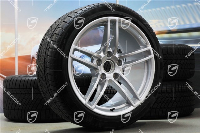 19" winter wheel set Carrera, wheels 8,5J x 19 ET54 + 11J x 19 ET48 + Continental winter tyres 235/40 R19 + 295/35 R19, TPMS.