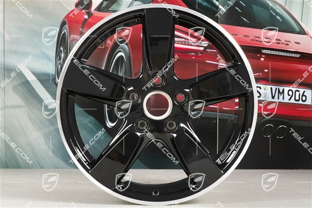 19" Wheel Cayman S, 8J x 19 ET57, wheel spokes in black