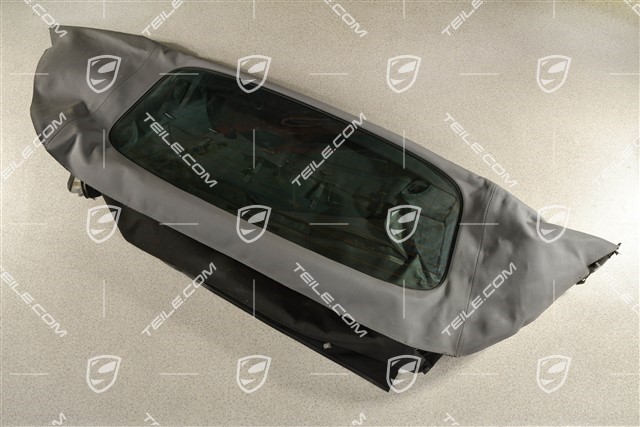 Convertible top covering, without rear window, Stone grey