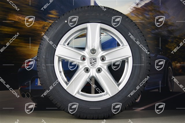 18-inch Cayenne S III winter wheel set, 4x wheels 8 J x 18 ET 53 + 4x Dunlop winter tyres 255/55 R 18 109V XL M+S, with TPMS