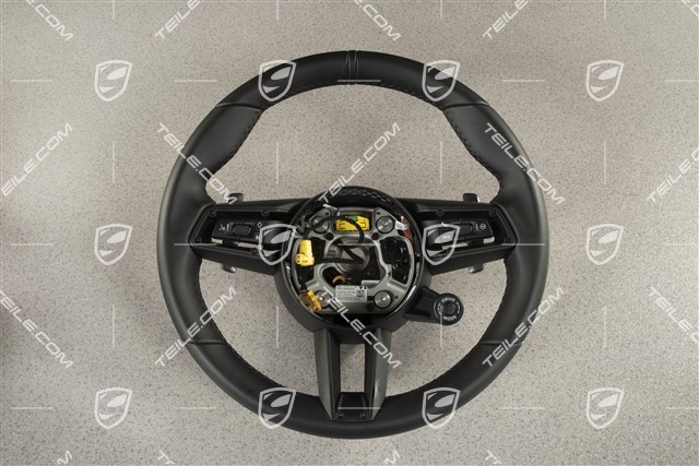 PDK, Multifunction steering wheel, Leather, Black / Sport Chrono Package Plus