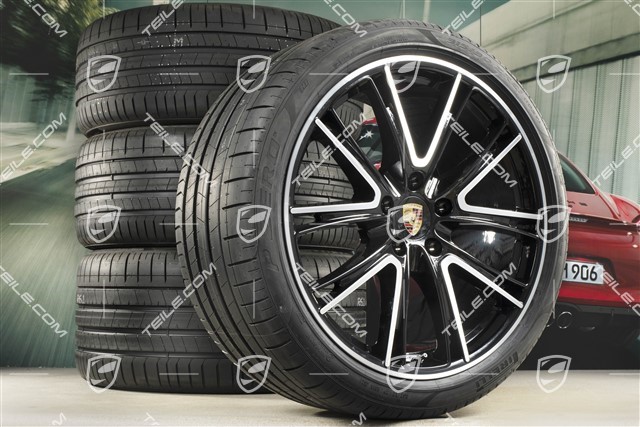 21" Koła letnie Exclusive Design, felgi 9,5J x 21 ET71 + 11,5J x 21 ET69 + opony letnie Pirelli 275/35 ZR21 + 315/30 ZR21, czarne, z czujnikami ciśnienia