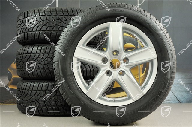 18-inch Cayenne S III winter wheel set, wheels 8 J x 18 ET 53 + NEW Dunlop winter tyres 255/55 R 18 109V XL M+S, with TPMS