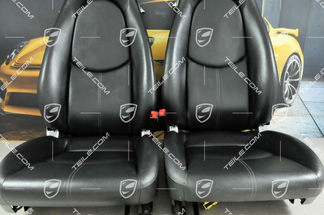 Seats, manual adjustable, heating, leatherette, black, set (L+R)