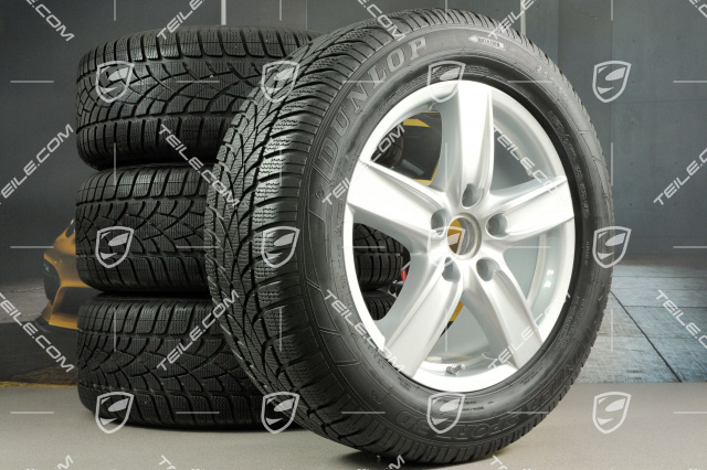 18-inch Cayenne S III winter wheel set, 4x wheels 8 J x 18 ET 53 + 4x winter tyres Dunlop 255/55 R 18 109V XL M+S, without TPMS