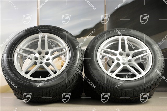 18-inch "Macan S" Winter wheel set, rims 8J x 18 ET21 + 9J x 18 ET21 + NEW Pirelli winter tyres 235/60 ZR 18 + 255/55 ZR 18, with TPMS