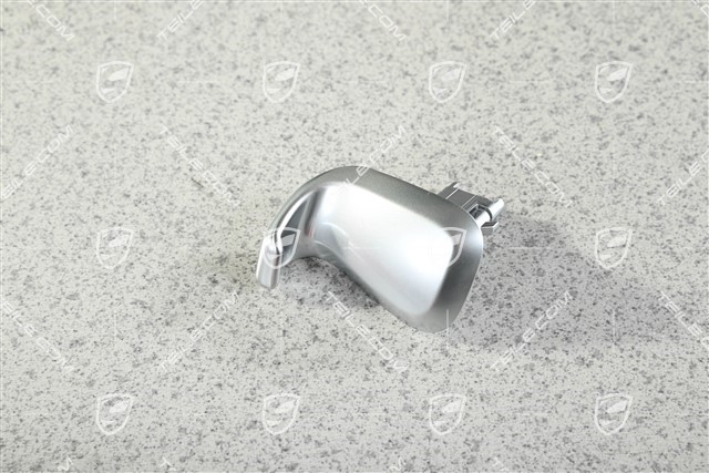 Seat tilting handle / control button, Galvano silver, L