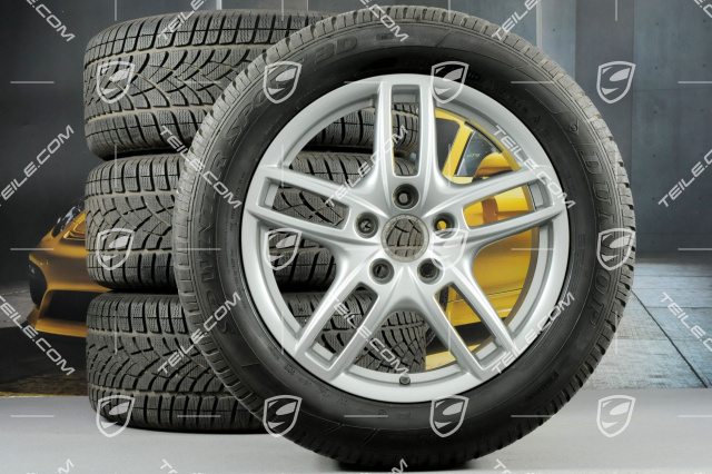 19-inch Cayenne Turbo winter wheel set, 4 wheels 8,5 J x 19 ET 59 + 4 Dunlop winter tyres 265/50 R 19 110V XL M+S, with TPMS sensors