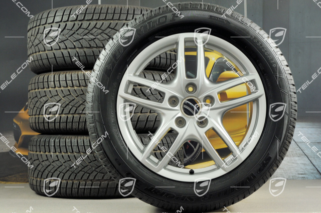 19-inch Cayenne Turbo winter wheel set, 4 wheels 8,5 J x 19 ET 59 + 4 Dunlop winter tyres 265/50 R 19 110V XL M+S, with TPMS sensors