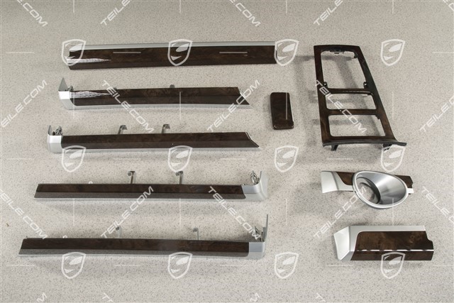 Dashboard, centre console and doors  trim moulding set / kit, American Walnut Dark