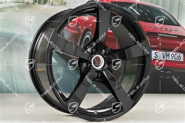 18-inch wheel rim set Macan, 8J x 18 ET21 + 9J x 18 ET21, black high gloss