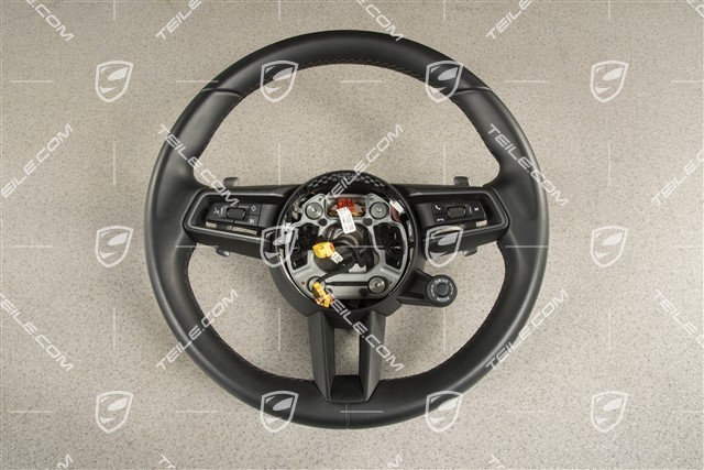 Multifunction steering wheel, PDK, Leather, Heated, Black