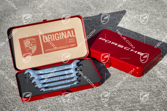 Porsche Classic Open-end spanner set with tool kit, 5 parts