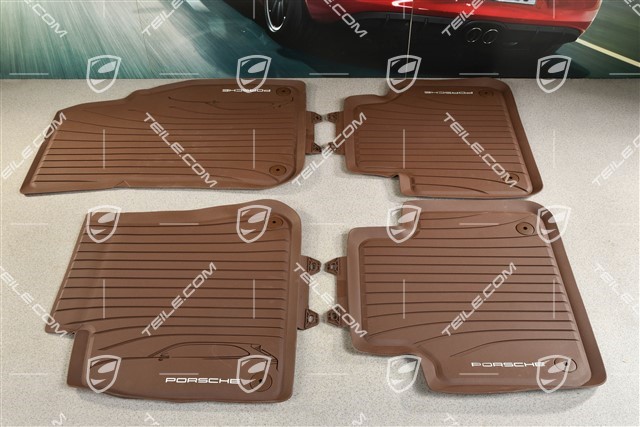 Floor Mat Rubber Set Truffle Brown New Cayenne 9y0 807 06 Mats 9y0044801 Os1 Teile Com