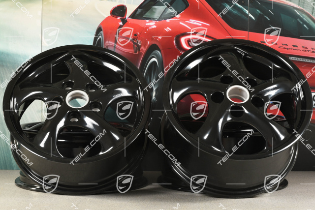 17-inch Carrera wheel set, 7J x 17 ET55 + 8,5J x 17 ET50, black high gloss