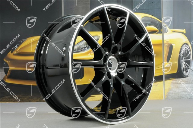 20-inch Cayenne Design wheel rim set, 10,5J x 20 ET64 + 9J x 20 ET50, Exclusiv, wheel star in black