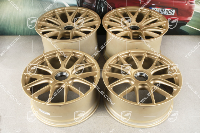 20"+21" GT2RS/GT3RS Magnesium zestaw/komplet felg, felgi 9,5 J x 20 ET50 + 12,5 J x 21 ET48, Aurum satynowy półmat