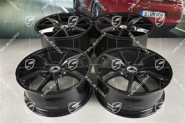 20" Carrera S (IV) komplet felg, felgi 8,5 J x 20 ET49 + 11,5 J x 20 ET76, kolor czarny (wysoki połysk)