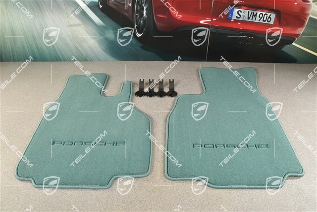 Set of floor mats, 2-piece (996 and 986), Nephrite green, UK-Version / RHD