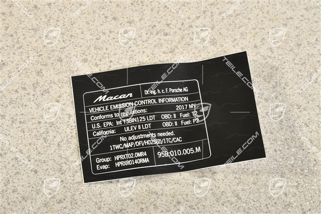 Notice sticker Macan