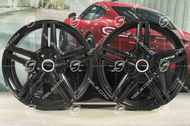 19-inch Cayenne Design II wheel set, 4x wheel 8,5J x 19 ET59, black high gloss