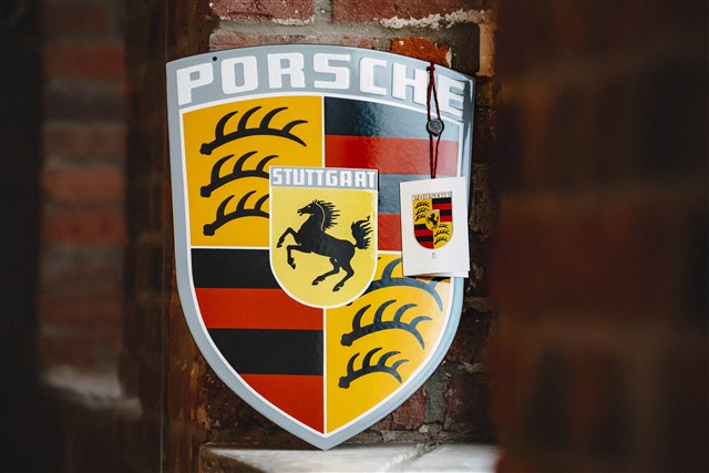 Porsche Classic Emailleschild - Porsche Wappen, 45 x 38 cm
