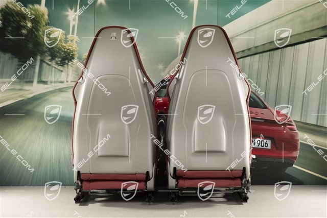 Sport Seats, el. adjustable, 18-way, heating, lumbar, ventilation, leather, Porsche crest, Carrera Red, set, L+R