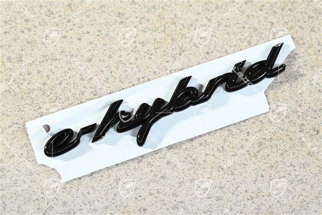 "e-hybrid" logo, Lateral, High Gloss Black, L
