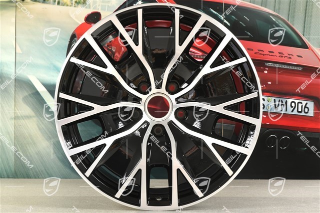 20-inch wheel rim Taycan Turbo S Aero Design, 11J x 20 ET60, black high gloss + glossy Surface