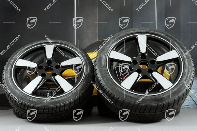 19" winter wheel set Cayman S, wheel rims (mint condition) 8J x 19 ET57 + 9,5J x 19 ET45 + NEW winter tyres Continental WinterContact TS 830P 235/40 R19 + 265/40 R19, without TPMS, SportClassic Exclusive Design