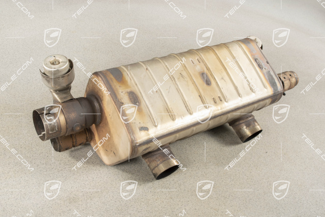 Front muffler, sports exhaust system