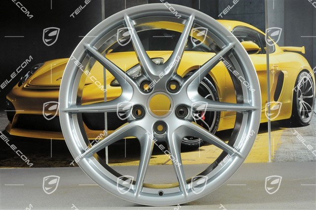 20-inch wheel, Carrera S III, 9,5J x 20 ET45, wheel spokes painted Rhodium Silver Metallic