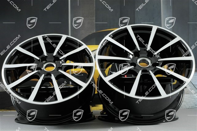 20" Komplet felg Carrera Classic, 8J x 20 ET57 + 10J x 20 ET45, czarny połysk