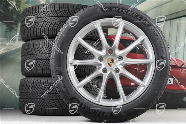 20-inch Cayenne COUPE Design winter wheel set, rims 9J x 20 ET50 + 10,5J x 20 ET55 +  Michelin winter tyres 275/45 R20 + 305/40 R20, with TPMS