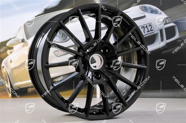 20-inch Panamera Sport wheel set, 2 x 9,5J x 20 ET 65 + 2 x 11,5 J x 20 ET 63, black