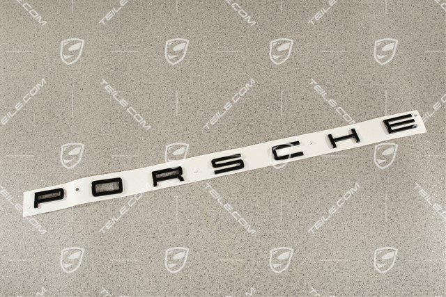 "PORSCHE" Schriftzug, Schwarz Hochglanz