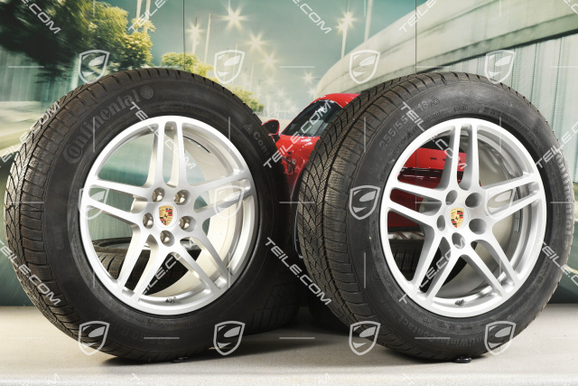 18" "Macan S" Winterräder Satz, Felgen 8J x 18 ET21 + 9J x 18 ET21 + Continental Winterreifen 235/60 ZR 18 + 255/55 ZR 18, mit RDK-Sensoren